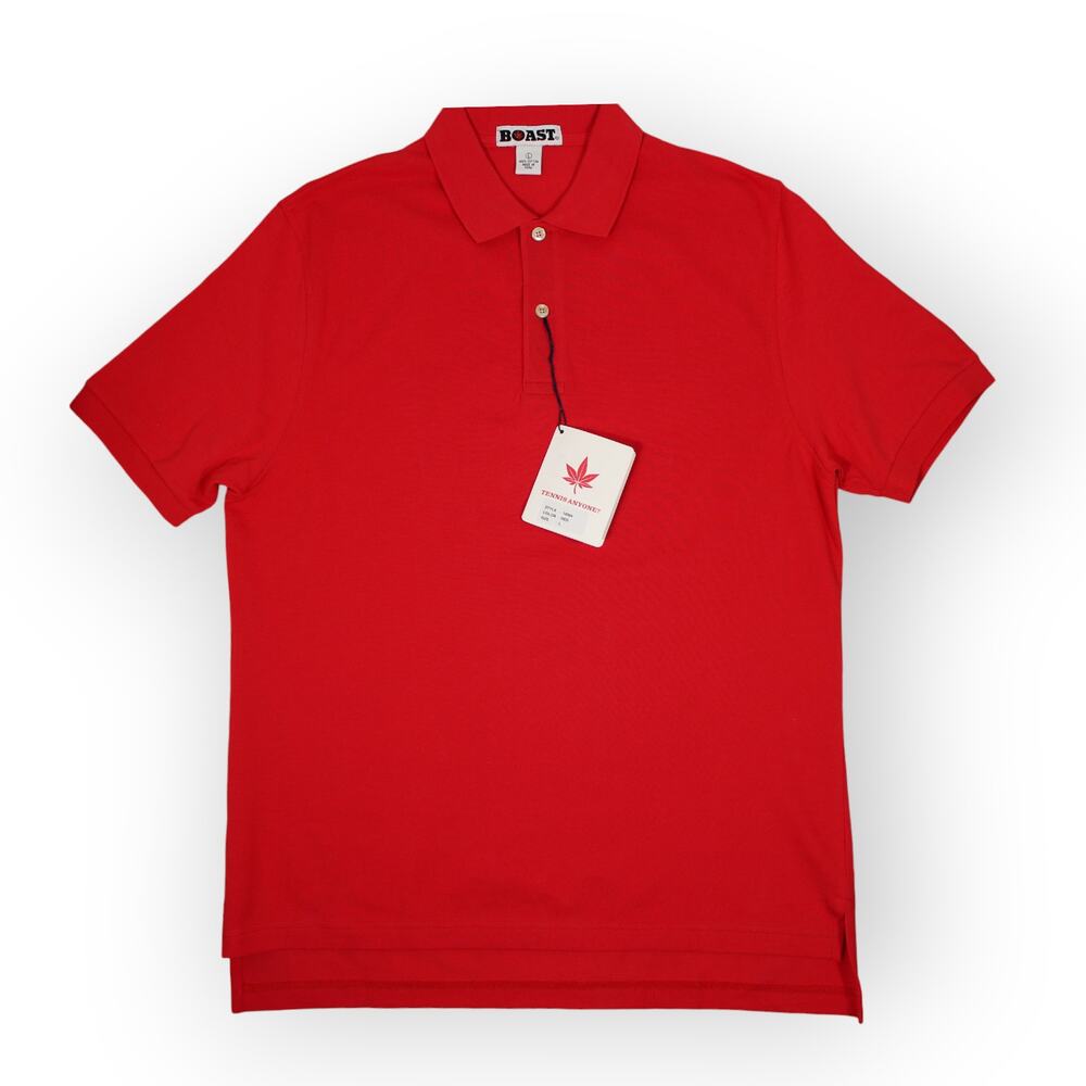 BOAST USA Men Large Blank Core Classic Pique Polo Red NWT